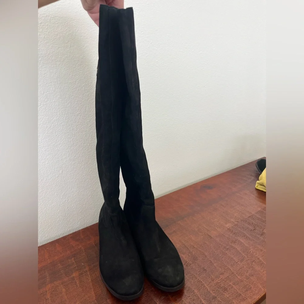 Sole Society Suede leather knee high Andie black boots goth cottagecore sz 8.5